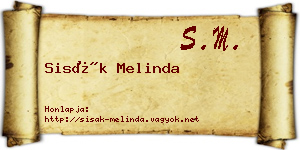 Sisák Melinda névjegykártya